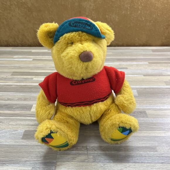 Vintage Gund Crayola Teddy Bear Plush 80s/90s Red Sweater And Hat - M143 - Picture 1 of 7